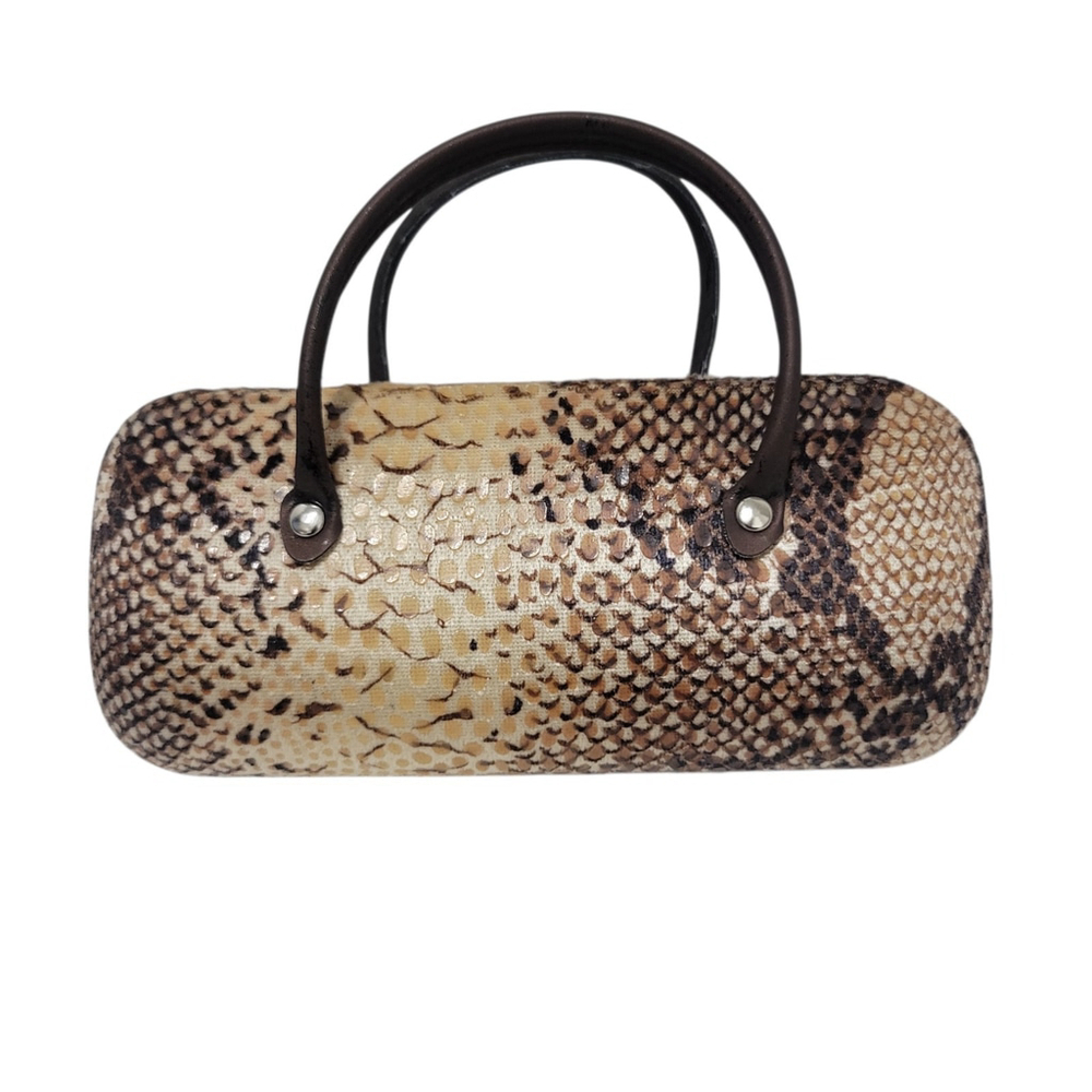 Unbranded Adult Unisex Hardshell Eyeglasses Case Snake Skin Print Pre-owned